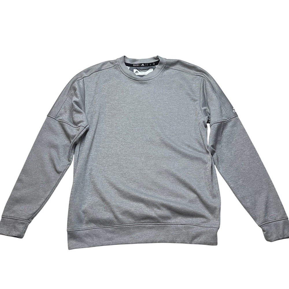 Adidas Sweatshirt Mens Medium Gray Crewneck Long Sleeve Performance‎ Pullover